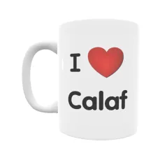 Taza - I ❤ Calaf Regalo original y funcional. Taza personalizada de tu localidad.