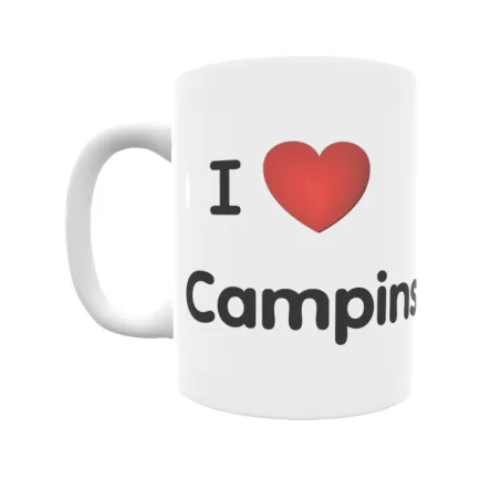 Taza - I ❤ Campins Regalo original y funcional. Taza personalizada de tu localidad.