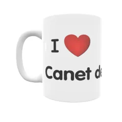 Taza - I ❤ Canet de Mar Regalo original y funcional. Taza personalizada de tu localidad.