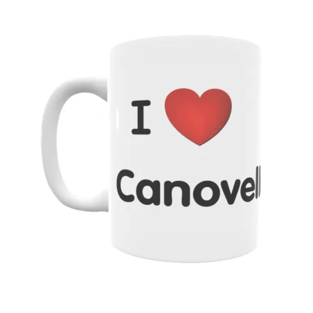 Taza - I ❤ Canovelles Regalo original y funcional. Taza personalizada de tu localidad.