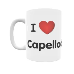 Taza - I ❤ Capellades Regalo original y funcional. Taza personalizada de tu localidad.