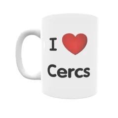 Taza - I ❤ Cercs Regalo original y funcional. Taza personalizada de tu localidad.