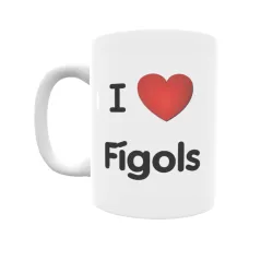 Taza - I ❤ Fígols Regalo original y funcional. Taza personalizada de tu localidad.