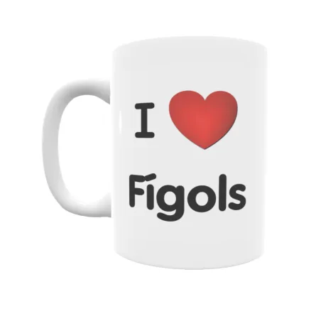 Taza - I ❤ Fígols Regalo original y funcional. Taza personalizada de tu localidad.