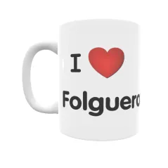 Taza - I ❤ Folgueroles Regalo original y funcional. Taza personalizada de tu localidad.