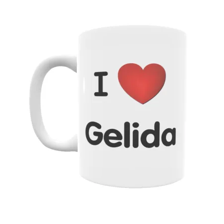 Taza - I ❤ Gelida Regalo original y funcional. Taza personalizada de tu localidad.