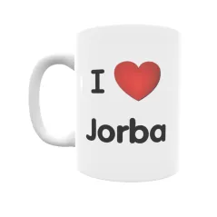 Taza - I ❤ Jorba Regalo original y funcional. Taza personalizada de tu localidad.