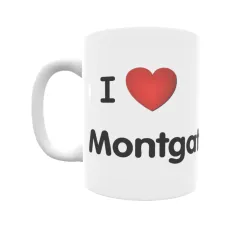 Taza - I ❤ Montgat Regalo original y funcional. Taza personalizada de tu localidad.