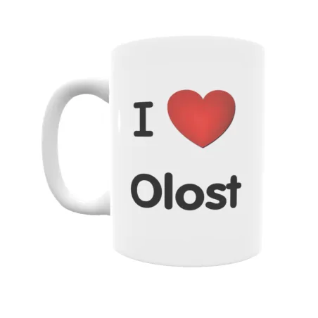 Taza - I ❤ Olost Regalo original y funcional. Taza personalizada de tu localidad.