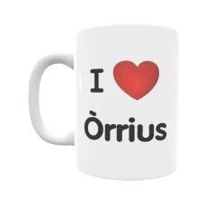 Taza - I ❤ Òrrius Regalo original y funcional. Taza personalizada de tu localidad.