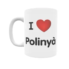 Taza - I ❤ Polinyà Regalo original y funcional. Taza personalizada de tu localidad.