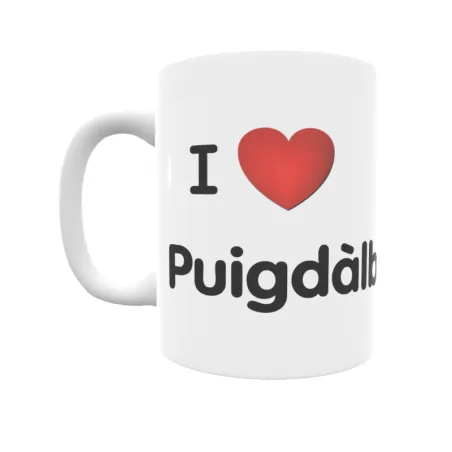 Taza - I ❤ Puigdàlber Regalo original y funcional. Taza personalizada de tu localidad.