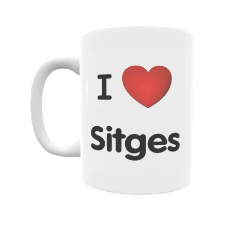 Taza - I ❤ Sitges Regalo original y funcional. Taza personalizada de tu localidad.