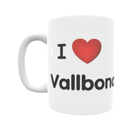 Taza - I ❤ Vallbona d'Anoia Regalo original y funcional. Taza personalizada de tu localidad.