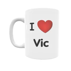 Taza - I ❤ Vic Regalo original y funcional. Taza personalizada de tu localidad.