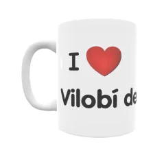 Taza - I ❤ Vilobí del Penedès Regalo original y funcional. Taza personalizada de tu localidad.