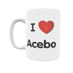 Taza - I ❤ Acebo Regalo original y funcional. Taza personalizada de tu localidad.