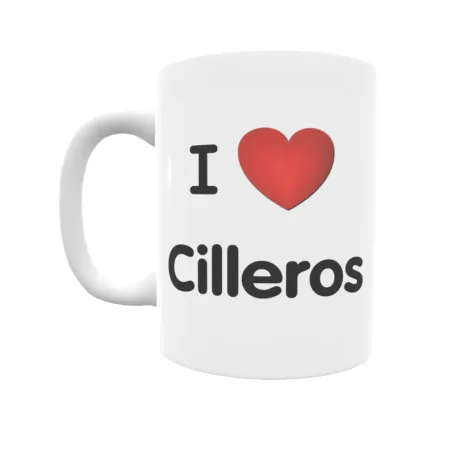 Taza - I ❤ Cilleros Regalo original y funcional. Taza personalizada de tu localidad.