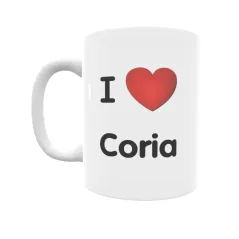 Taza - I ❤ Coria Regalo original y funcional. Taza personalizada de tu localidad.