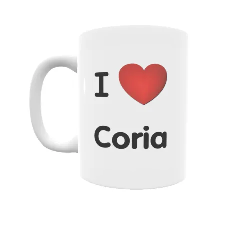 Taza - I ❤ Coria Regalo original y funcional. Taza personalizada de tu localidad.