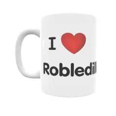 Taza - I ❤ Robledillo de Gata Regalo original y funcional. Taza personalizada de tu localidad.