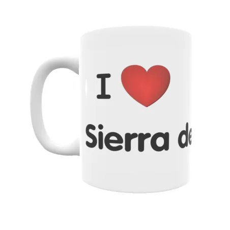 Taza - I ❤ Sierra de Fuentes Regalo original y funcional. Taza personalizada de tu localidad.