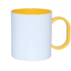 Tazas de plástico personalizada amarillo. Perfectas para personalizar con fotos o diseños. Descuentos automáticos.