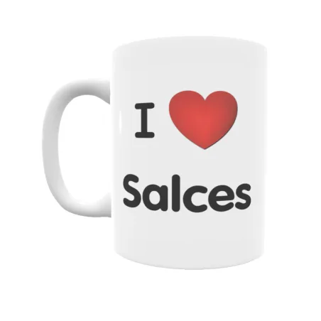 Taza - I ❤ Salces Regalo original y funcional. Taza personalizada de tu localidad.