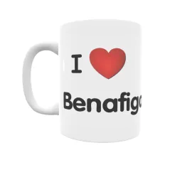 Taza - I ❤ Benafigos Regalo original y funcional. Taza personalizada de tu localidad.