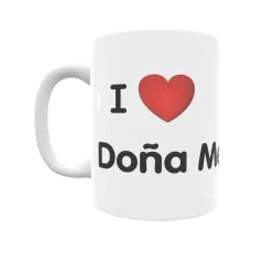 Taza - I ❤ Doña Mencía Regalo original y funcional. Taza personalizada de tu localidad.