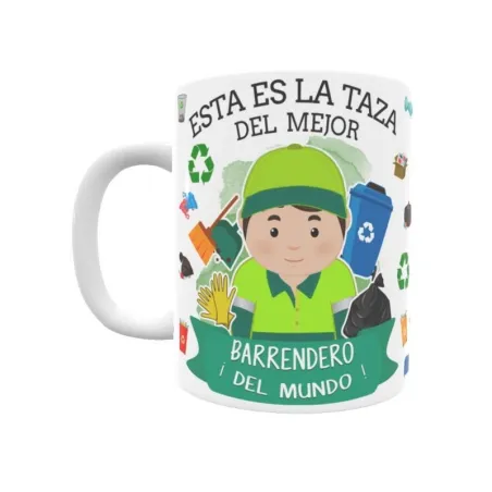 Taza personalizada con tu dedicatoria para EL mejor BARRENDERO