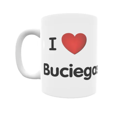 Taza - I ❤ Buciegas Regalo original y funcional. Taza personalizada de tu localidad.