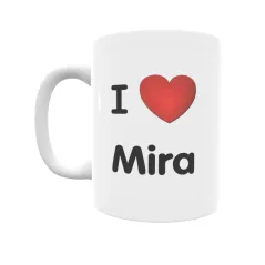 Taza - I ❤ Mira Regalo original y funcional. Taza personalizada de tu localidad.