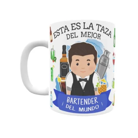 Taza personalizada con tu dedicatoria para EL mejor BARTENDER