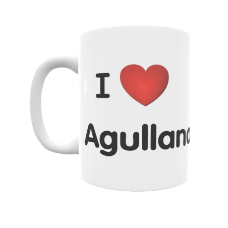 Taza - I ❤ Agullana Regalo original y funcional. Taza personalizada de tu localidad.