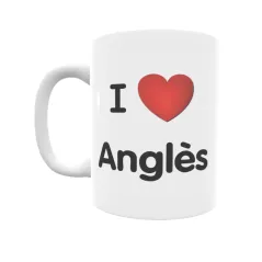 Taza - I ❤ Anglès Regalo original y funcional. Taza personalizada de tu localidad.