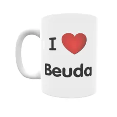 Taza - I ❤ Beuda Regalo original y funcional. Taza personalizada de tu localidad.