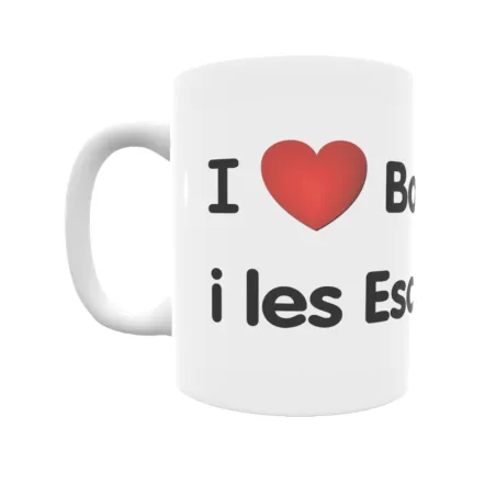 Taza - I ❤ Boadella i les Escaules Regalo original y funcional. Taza personalizada de tu localidad.