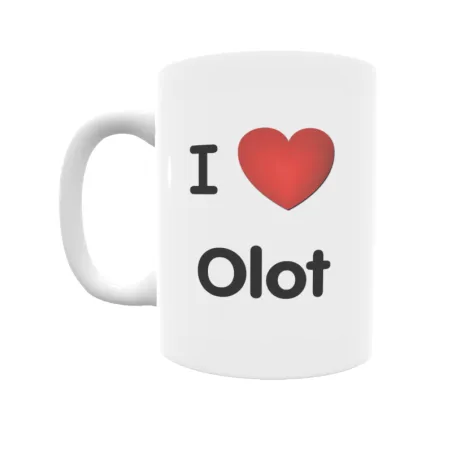 Taza - I ❤ Olot Regalo original y funcional. Taza personalizada de tu localidad.