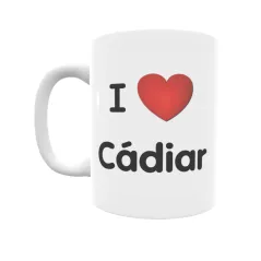 Taza - I ❤ Cádiar Regalo original y funcional. Taza personalizada de tu localidad.