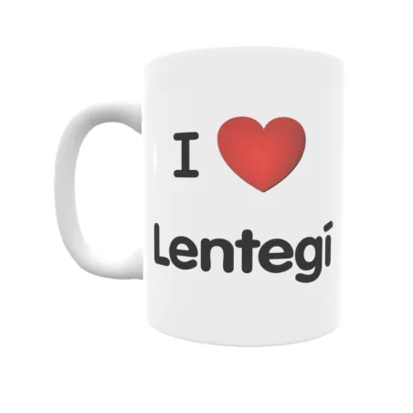 Taza - I ❤ Lentegí Regalo original y funcional. Taza personalizada de tu localidad.