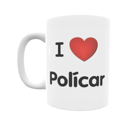 Taza - I ❤ Polícar Regalo original y funcional. Taza personalizada de tu localidad.