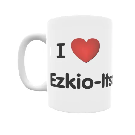 Taza - I ❤ Ezkio-Itsaso Regalo original y funcional. Taza personalizada de tu localidad.