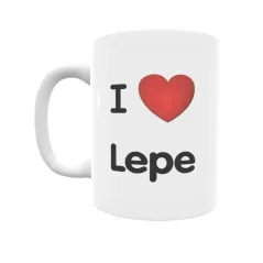 Taza - I ❤ Lepe Regalo original y funcional. Taza personalizada de tu localidad.