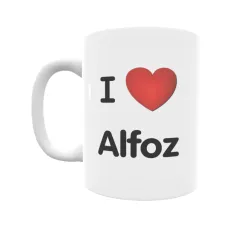 Taza - I ❤ Alfoz Regalo original y funcional. Taza personalizada de tu localidad.