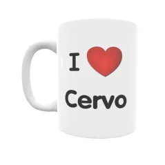 Taza - I ❤ Cervo Regalo original y funcional. Taza personalizada de tu localidad.