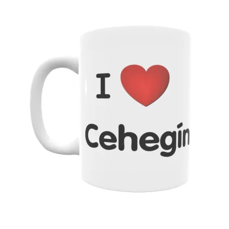 Taza - I ❤ Cehegín Regalo original y funcional. Taza personalizada de tu localidad.