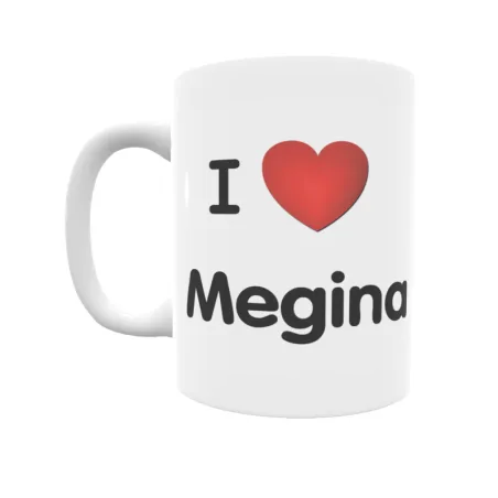 Taza - I ❤ Megina Regalo original y funcional. Taza personalizada de tu localidad.