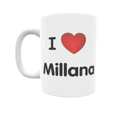 Taza - I ❤ Millana Regalo original y funcional. Taza personalizada de tu localidad.