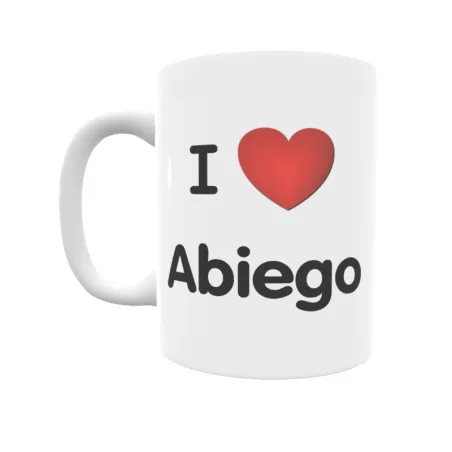 Taza - I ❤ Abiego Regalo original y funcional. Taza personalizada de tu localidad.